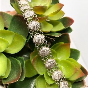 Vintage Sterling Silver Shell Bracelet